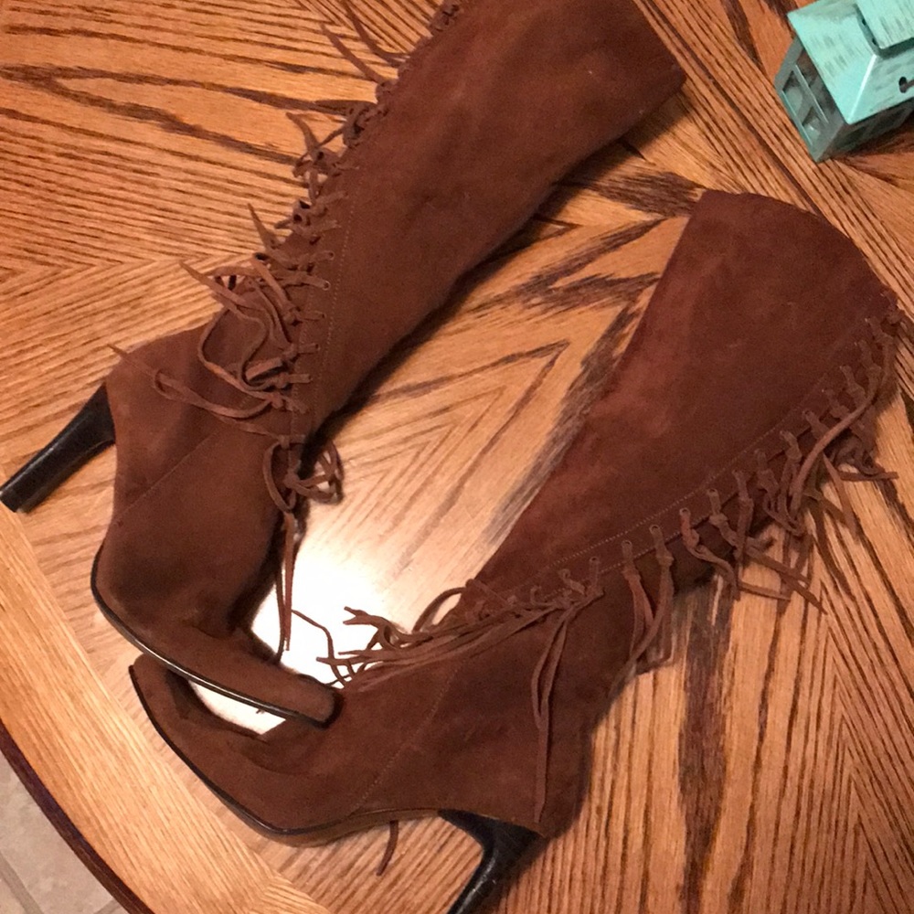 Women’s Genuine suede leather boots zip up